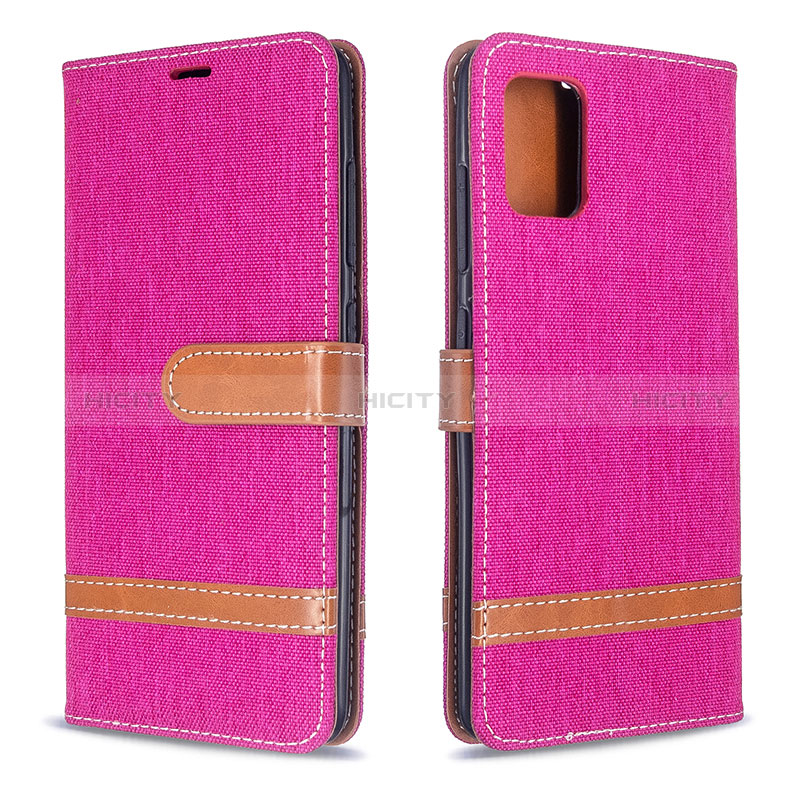 Funda de Cuero Cartera con Soporte Carcasa B16F para Samsung Galaxy A51 5G Rosa Roja