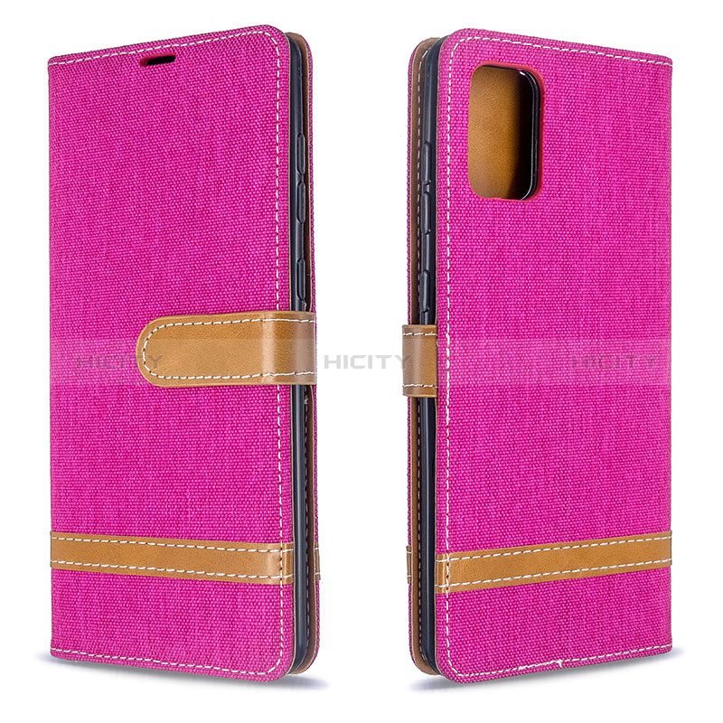 Funda de Cuero Cartera con Soporte Carcasa B16F para Samsung Galaxy A71 5G Rosa Roja