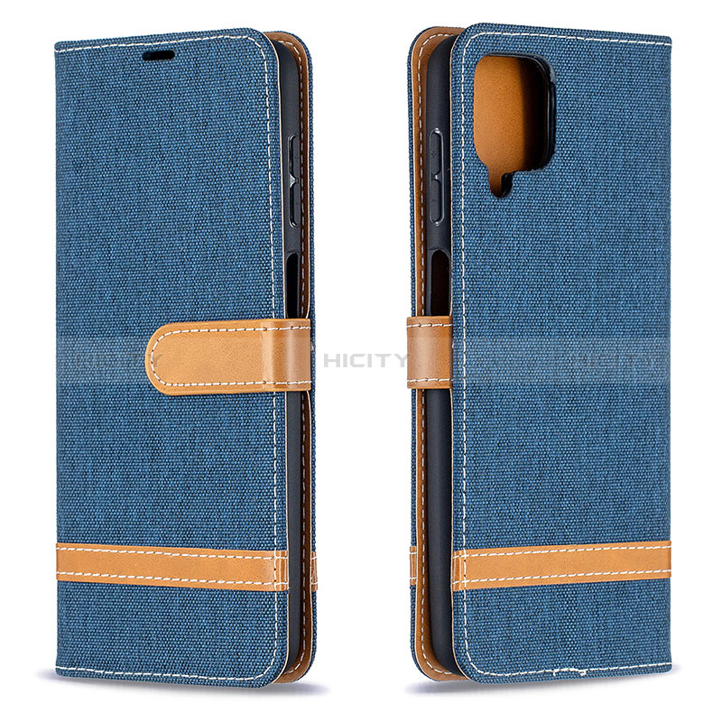 Funda de Cuero Cartera con Soporte Carcasa B16F para Samsung Galaxy M12 Azul Real