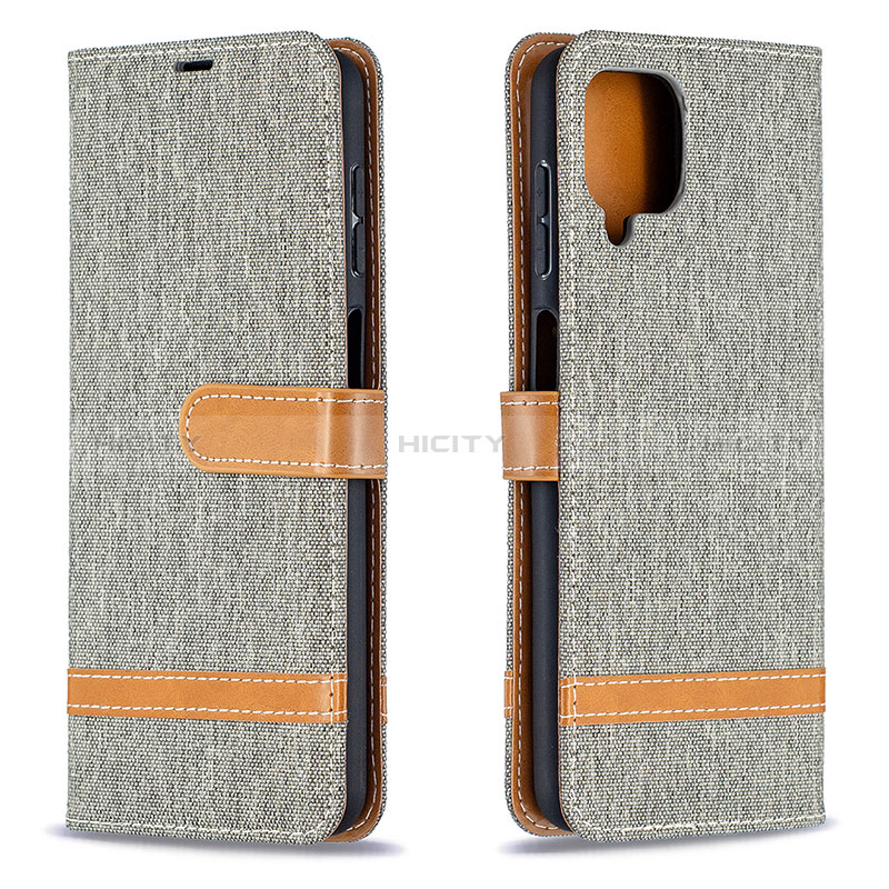 Funda de Cuero Cartera con Soporte Carcasa B16F para Samsung Galaxy M12 Gris