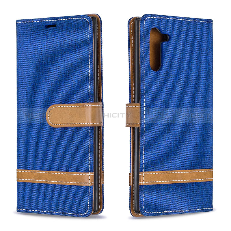 Funda de Cuero Cartera con Soporte Carcasa B16F para Samsung Galaxy Note 10 5G Azul