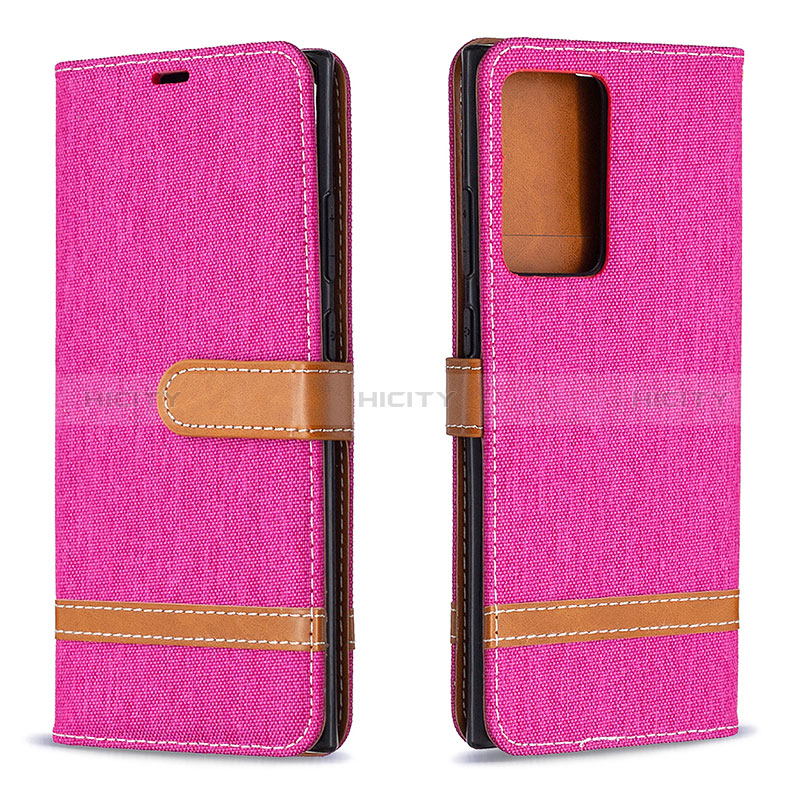 Funda de Cuero Cartera con Soporte Carcasa B16F para Samsung Galaxy Note 20 Ultra 5G Rosa Roja