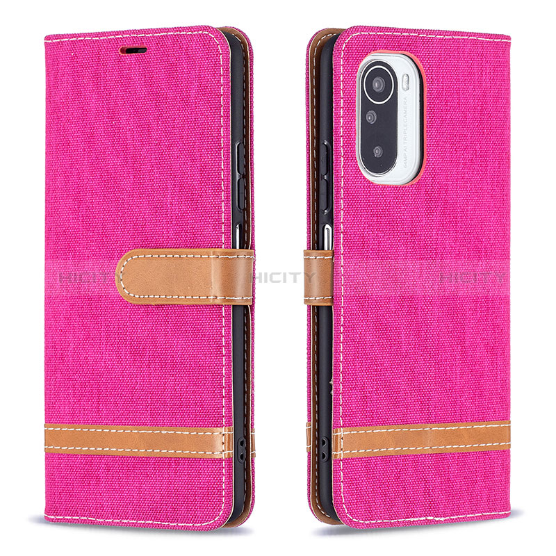 Funda de Cuero Cartera con Soporte Carcasa B16F para Xiaomi Mi 11X 5G Rosa Roja