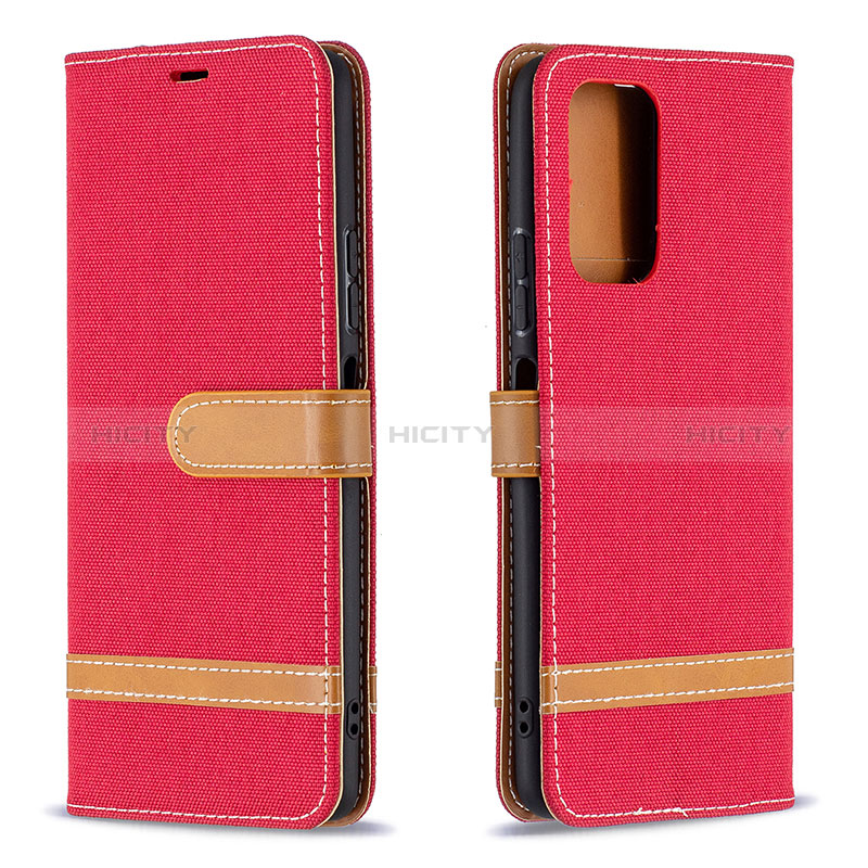 Funda de Cuero Cartera con Soporte Carcasa B16F para Xiaomi Redmi Note 10 Pro Max Rojo