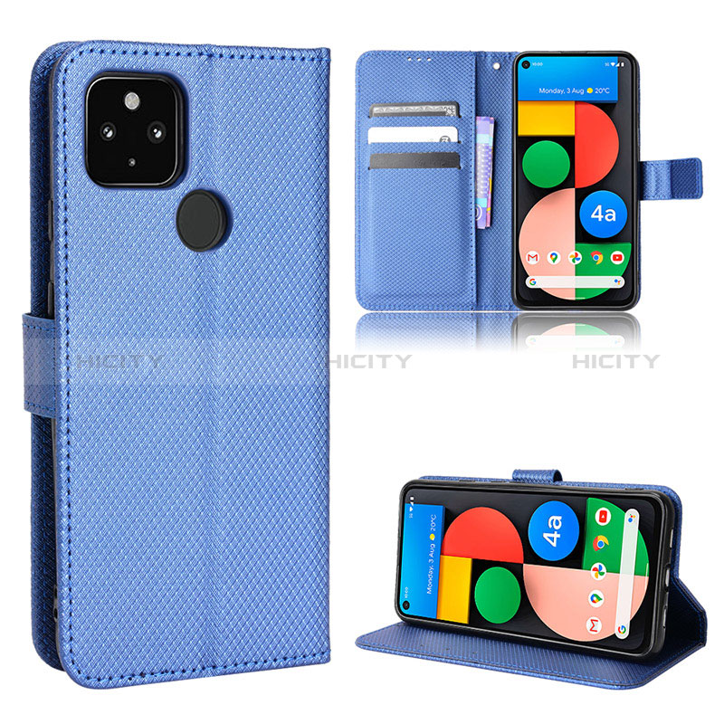 Funda de Cuero Cartera con Soporte Carcasa BY1 para Google Pixel 5 XL 5G Azul