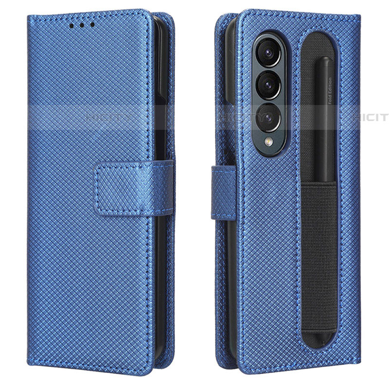 Funda de Cuero Cartera con Soporte Carcasa BY1 para Samsung Galaxy Z Fold4 5G Azul