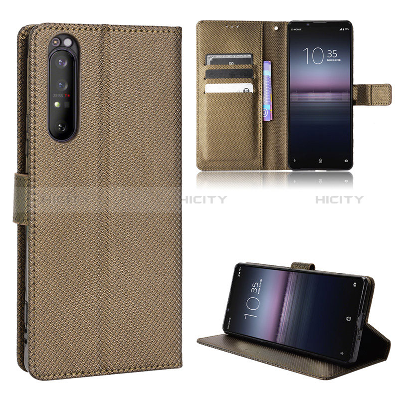 Funda de Cuero Cartera con Soporte Carcasa BY1 para Sony Xperia 1 II