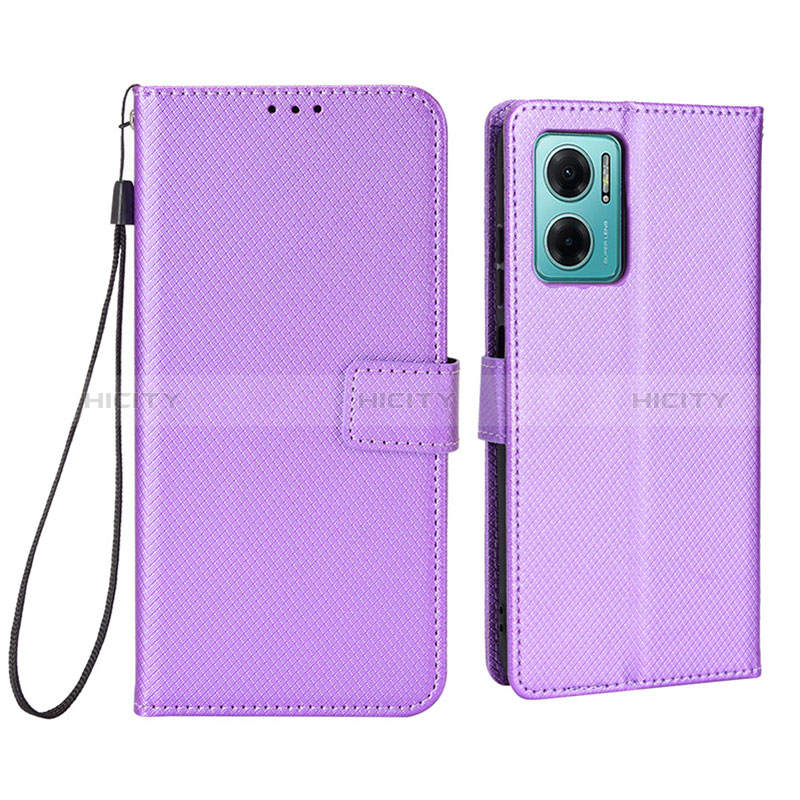 Funda de Cuero Cartera con Soporte Carcasa BY1 para Xiaomi Redmi Note 11E 5G Morado