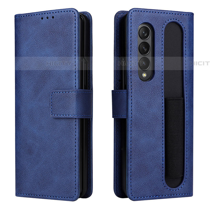 Funda de Cuero Cartera con Soporte Carcasa BY2 para Samsung Galaxy Z Fold4 5G Azul