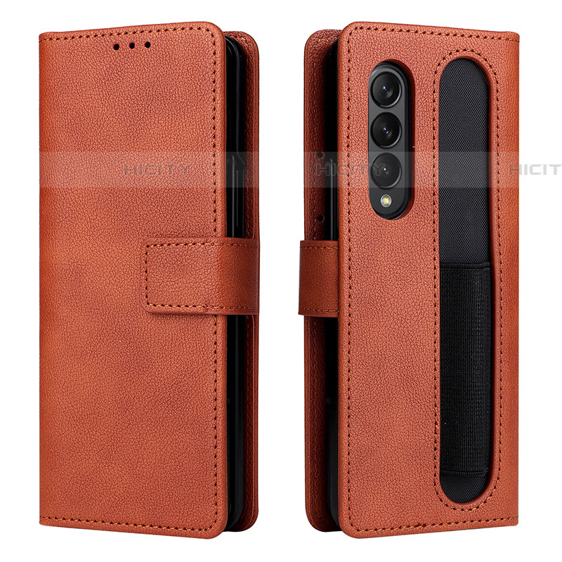 Funda de Cuero Cartera con Soporte Carcasa BY2 para Samsung Galaxy Z Fold4 5G Marron