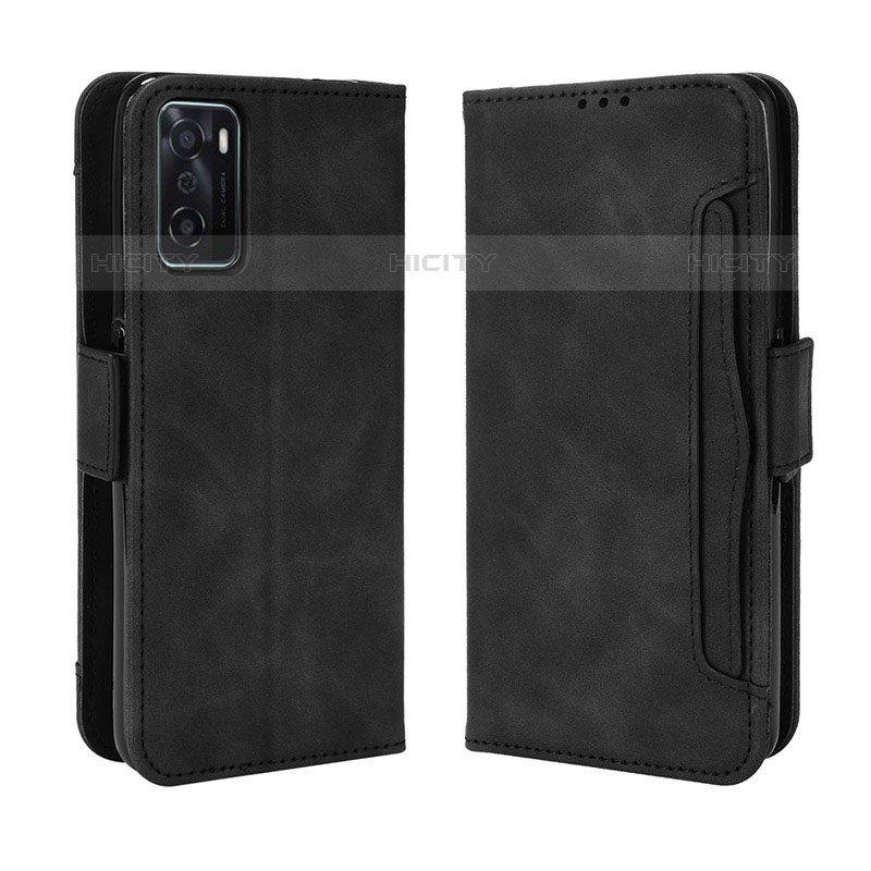 Funda de Cuero Cartera con Soporte Carcasa BY3 para Oppo A55S 5G Negro