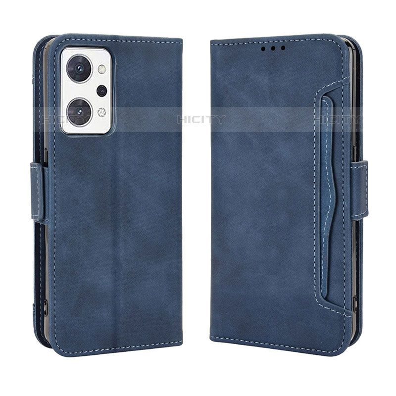 Funda de Cuero Cartera con Soporte Carcasa BY3 para Oppo Reno7 A Azul