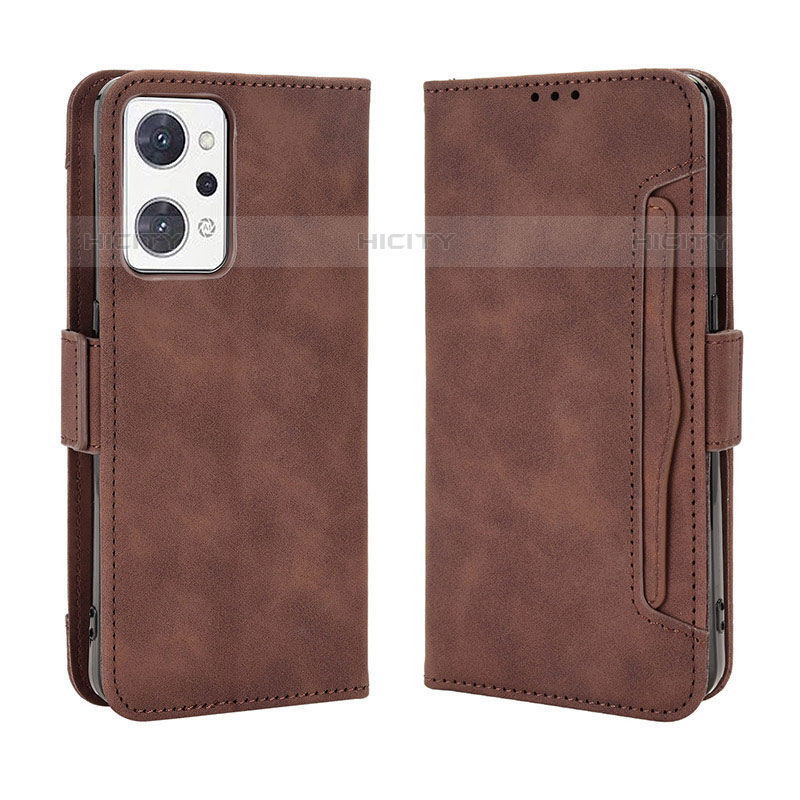 Funda de Cuero Cartera con Soporte Carcasa BY3 para Oppo Reno7 A Marron