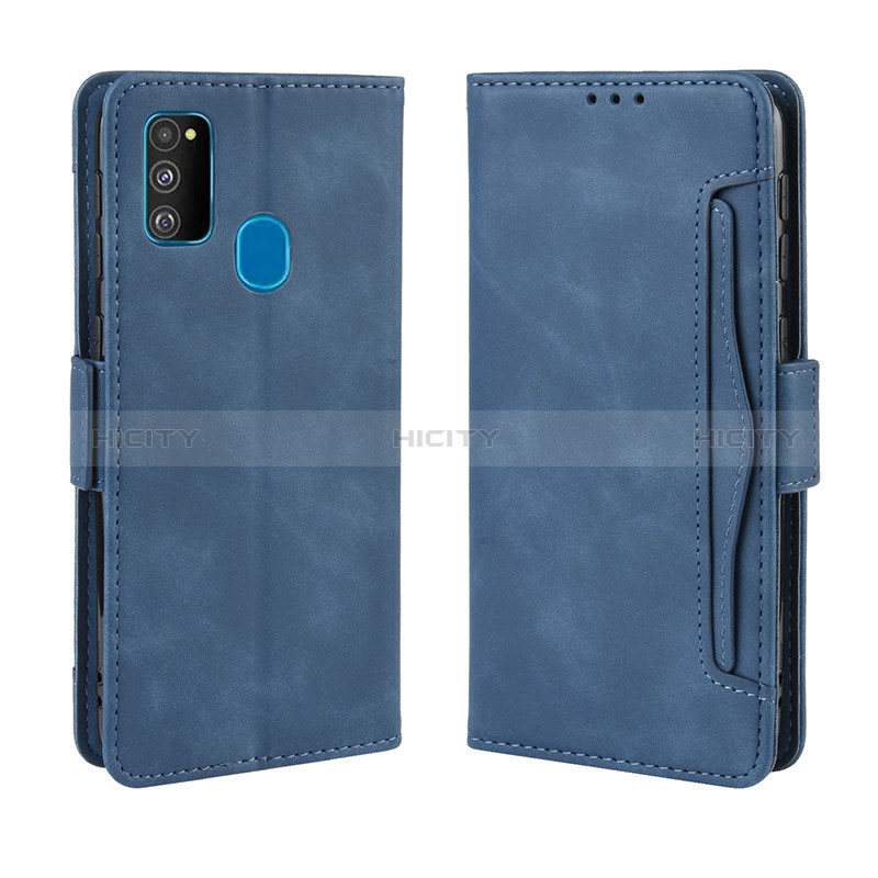 Funda de Cuero Cartera con Soporte Carcasa BY3 para Samsung Galaxy M30s Azul