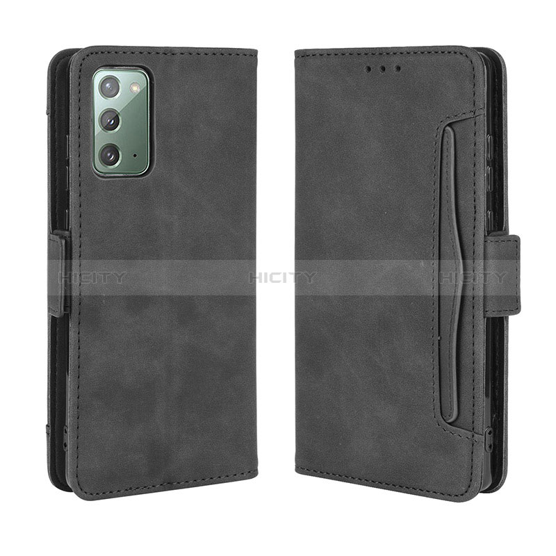 Funda de Cuero Cartera con Soporte Carcasa BY3 para Samsung Galaxy Note 20 5G Negro