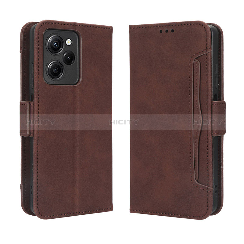 Funda de Cuero Cartera con Soporte Carcasa BY3 para Xiaomi Redmi Note 12 Pro Speed 5G Marron