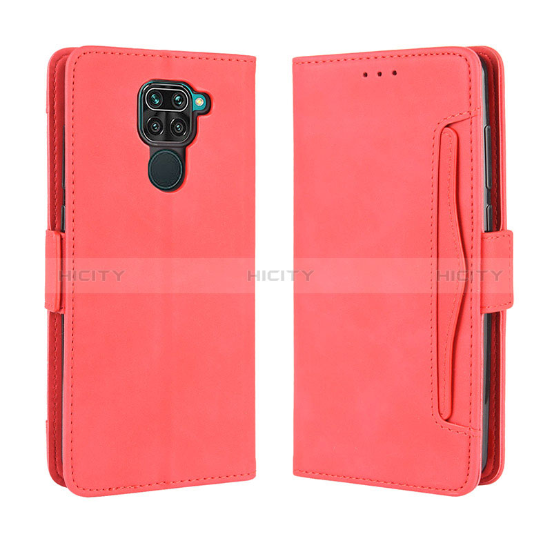 Funda de Cuero Cartera con Soporte Carcasa BY3 para Xiaomi Redmi Note 9 Rojo