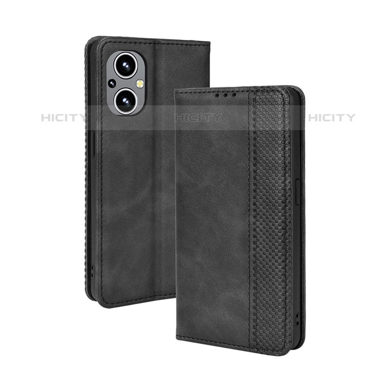 Funda de Cuero Cartera con Soporte Carcasa BY4 para Oppo F21s Pro 5G Negro