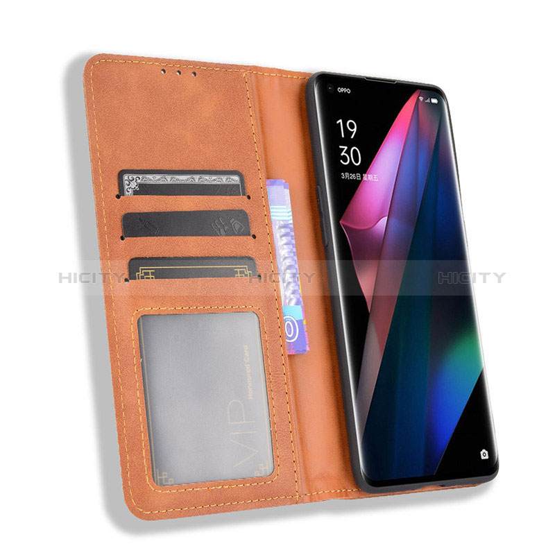 Funda de Cuero Cartera con Soporte Carcasa BY4 para Oppo Find X3 5G