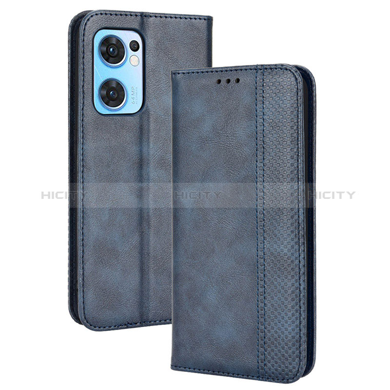 Funda de Cuero Cartera con Soporte Carcasa BY4 para Oppo Find X5 Lite 5G Azul