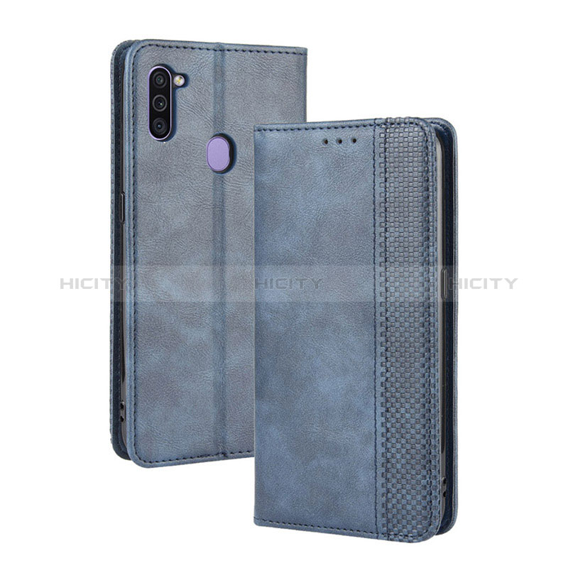 Funda de Cuero Cartera con Soporte Carcasa BY4 para Samsung Galaxy M11 Azul