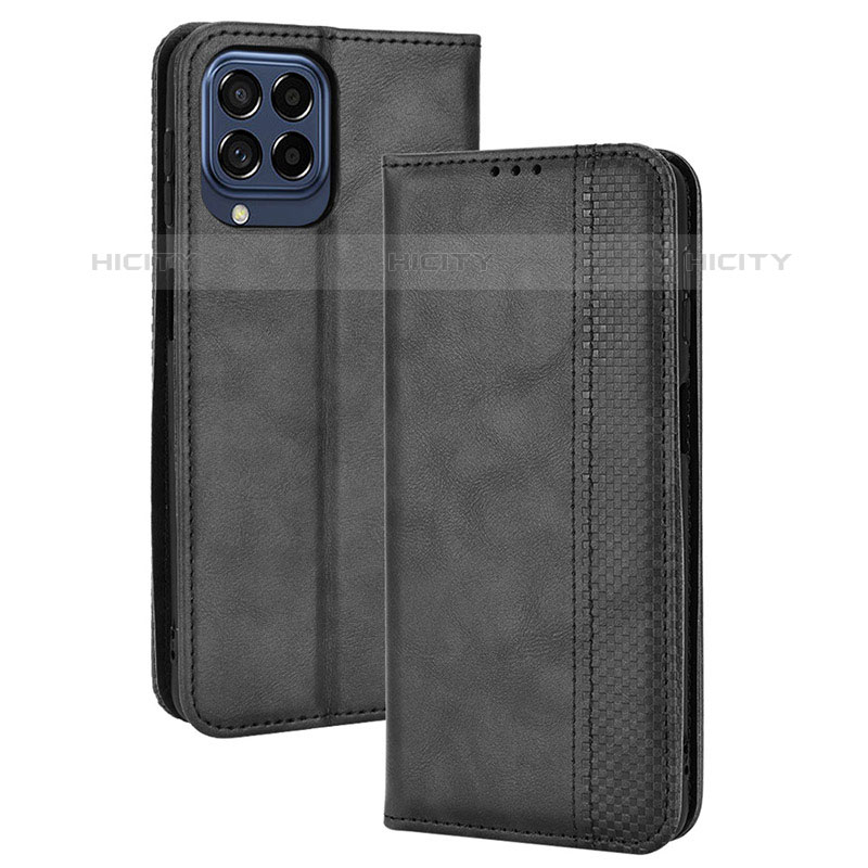 Funda de Cuero Cartera con Soporte Carcasa BY4 para Samsung Galaxy M53 5G Negro