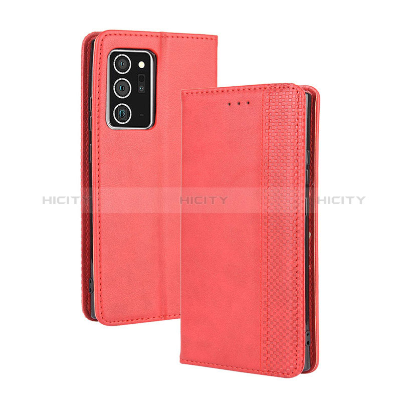 Funda de Cuero Cartera con Soporte Carcasa BY4 para Samsung Galaxy Note 20 Ultra 5G Rojo