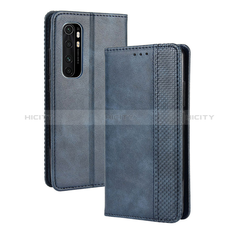 Funda de Cuero Cartera con Soporte Carcasa BY4 para Xiaomi Mi Note 10 Lite Azul