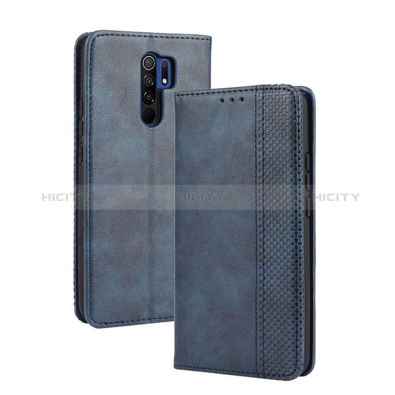 Funda de Cuero Cartera con Soporte Carcasa BY4 para Xiaomi Poco M2 Azul
