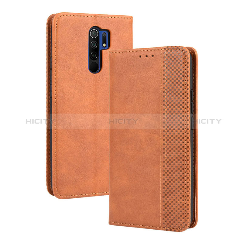 Funda de Cuero Cartera con Soporte Carcasa BY4 para Xiaomi Poco M2 Marron