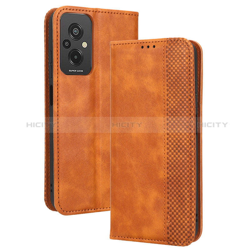 Funda de Cuero Cartera con Soporte Carcasa BY4 para Xiaomi Redmi 11 Prime 4G Marron