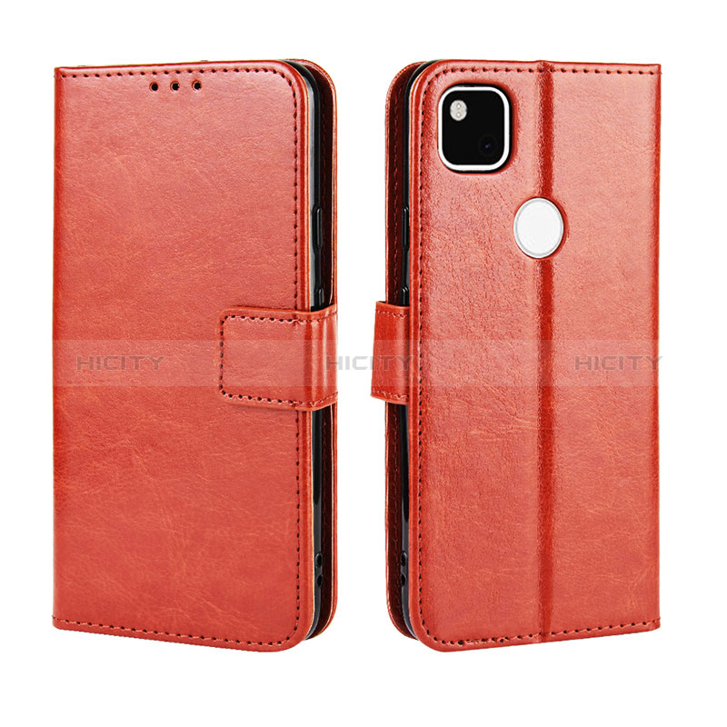 Funda de Cuero Cartera con Soporte Carcasa BY5 para Google Pixel 4a Marron