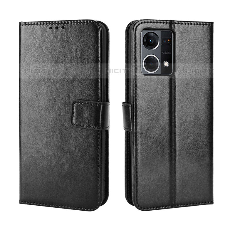 Funda de Cuero Cartera con Soporte Carcasa BY5 para Oppo F21 Pro 4G Negro