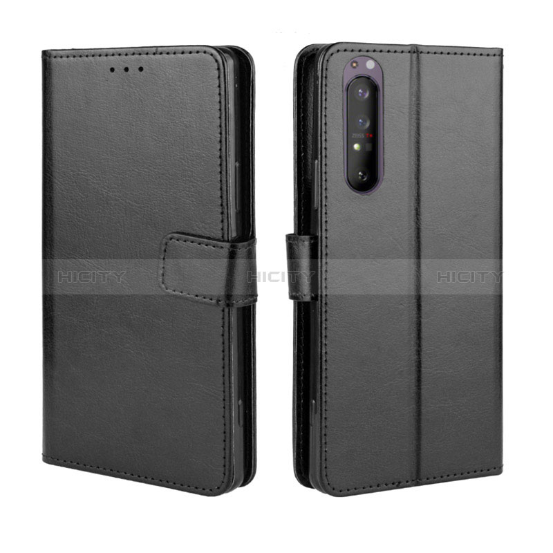 Funda de Cuero Cartera con Soporte Carcasa BY5 para Sony Xperia 1 II Negro