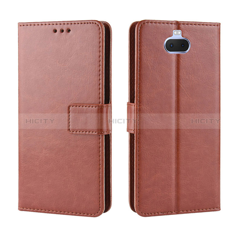 Funda de Cuero Cartera con Soporte Carcasa BY5 para Sony Xperia 10 Marron