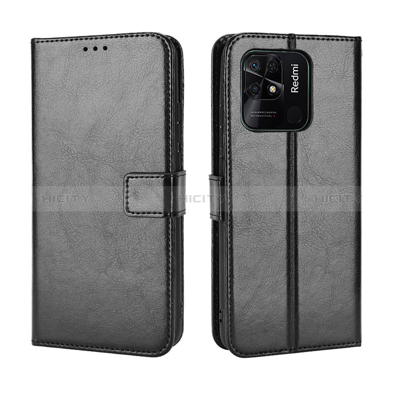 Funda de Cuero Cartera con Soporte Carcasa BY5 para Xiaomi Redmi 10 India Negro