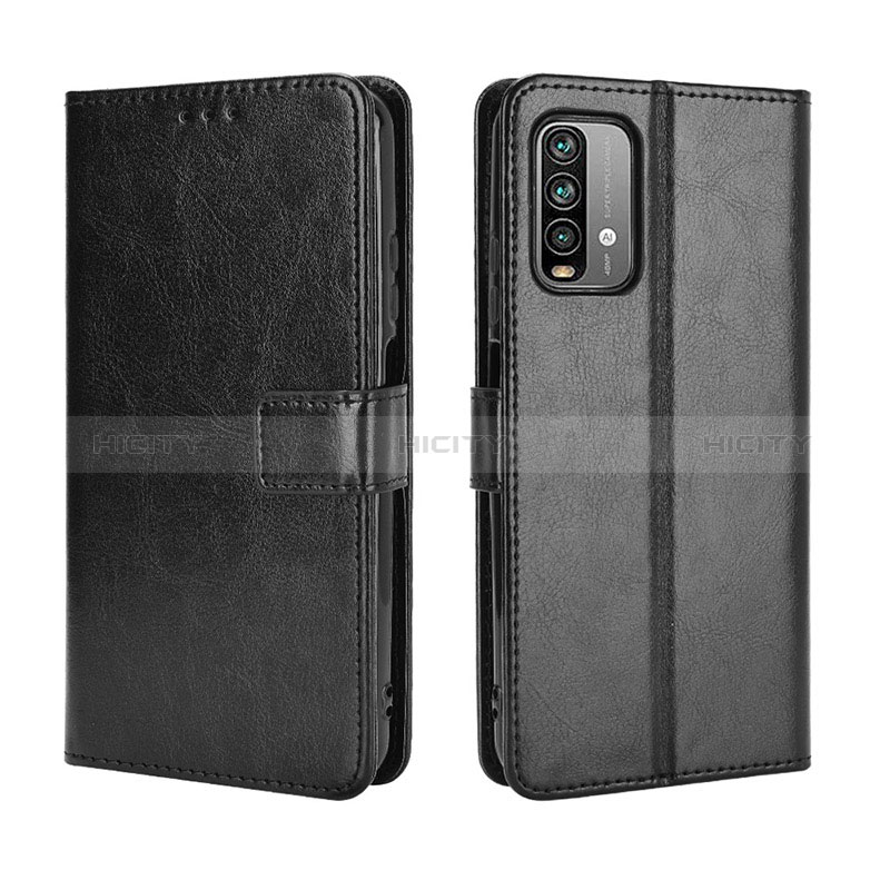 Funda de Cuero Cartera con Soporte Carcasa BY5 para Xiaomi Redmi 9T 4G Negro