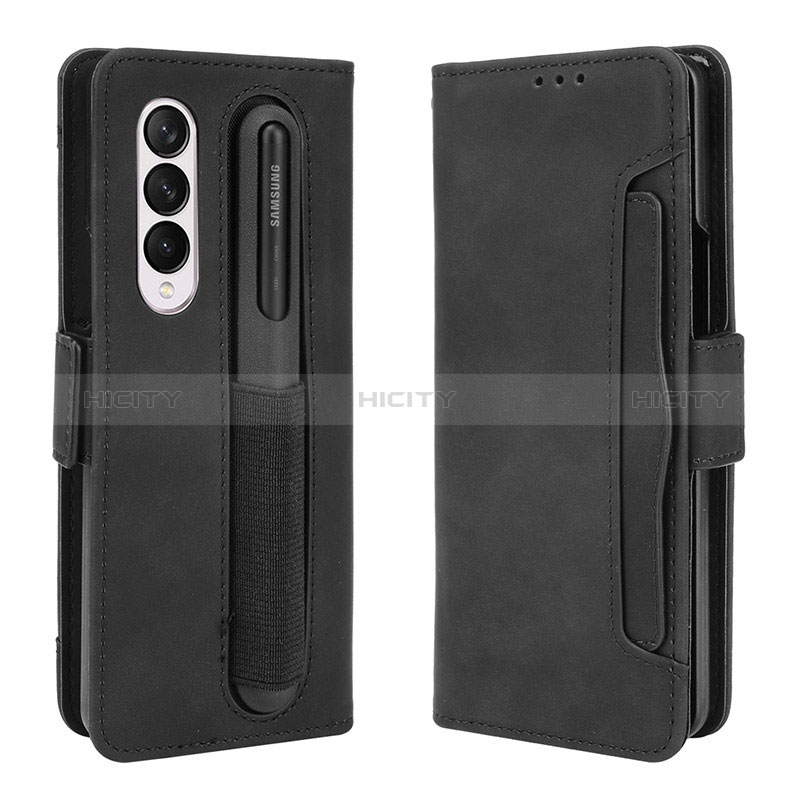 Funda de Cuero Cartera con Soporte Carcasa BY9 para Samsung Galaxy Z Fold3 5G Negro