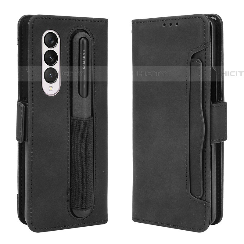 Funda de Cuero Cartera con Soporte Carcasa BY9 para Samsung Galaxy Z Fold4 5G Negro