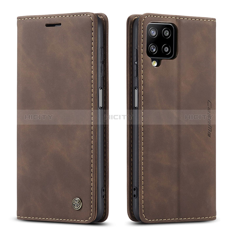 Funda de Cuero Cartera con Soporte Carcasa C01S para Samsung Galaxy A12 Nacho Marron