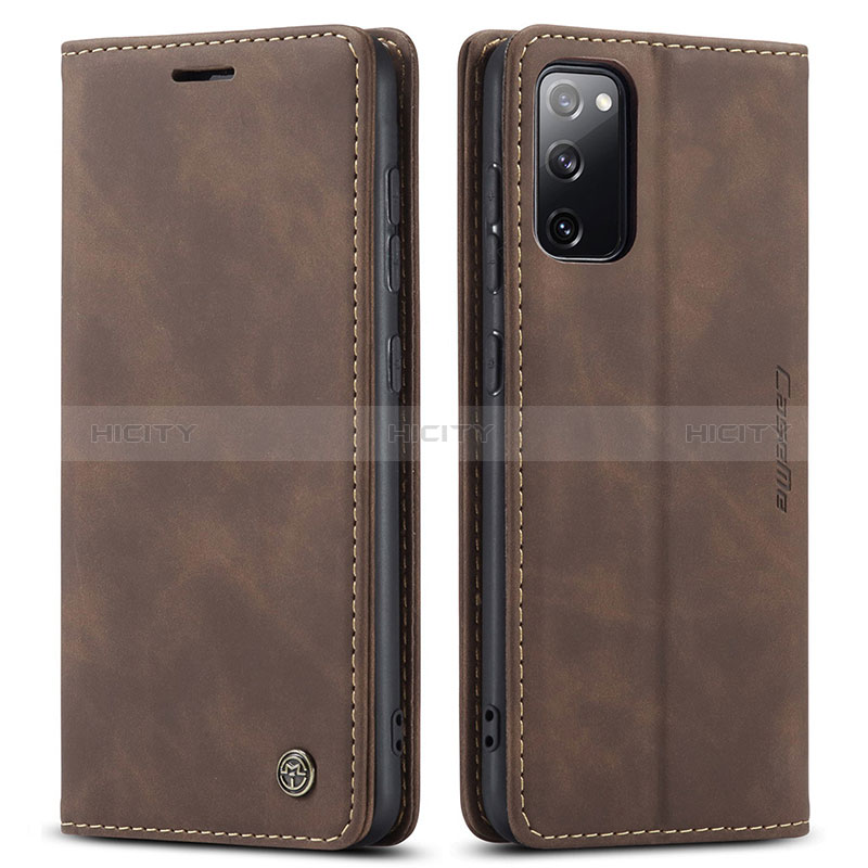 Funda de Cuero Cartera con Soporte Carcasa C01S para Samsung Galaxy S20 Lite 5G Marron