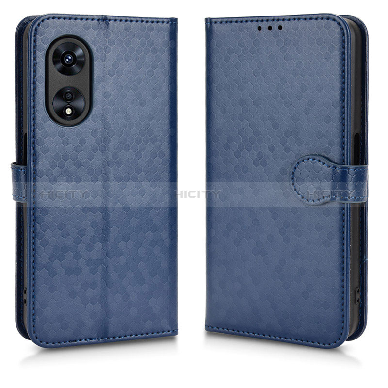 Funda de Cuero Cartera con Soporte Carcasa C01X para Oppo A58 5G Azul