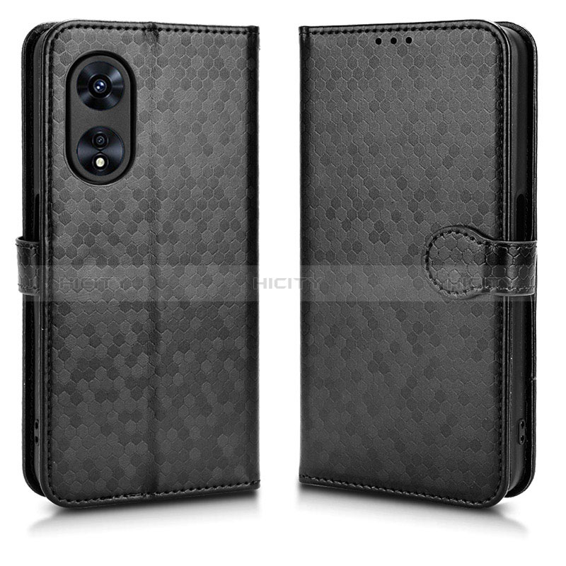 Funda de Cuero Cartera con Soporte Carcasa C01X para Oppo A97 5G Negro