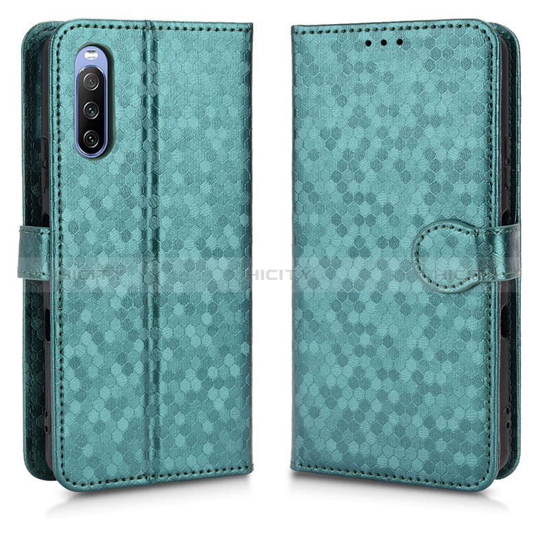 Funda de Cuero Cartera con Soporte Carcasa C01X para Sony Xperia 10 III Verde