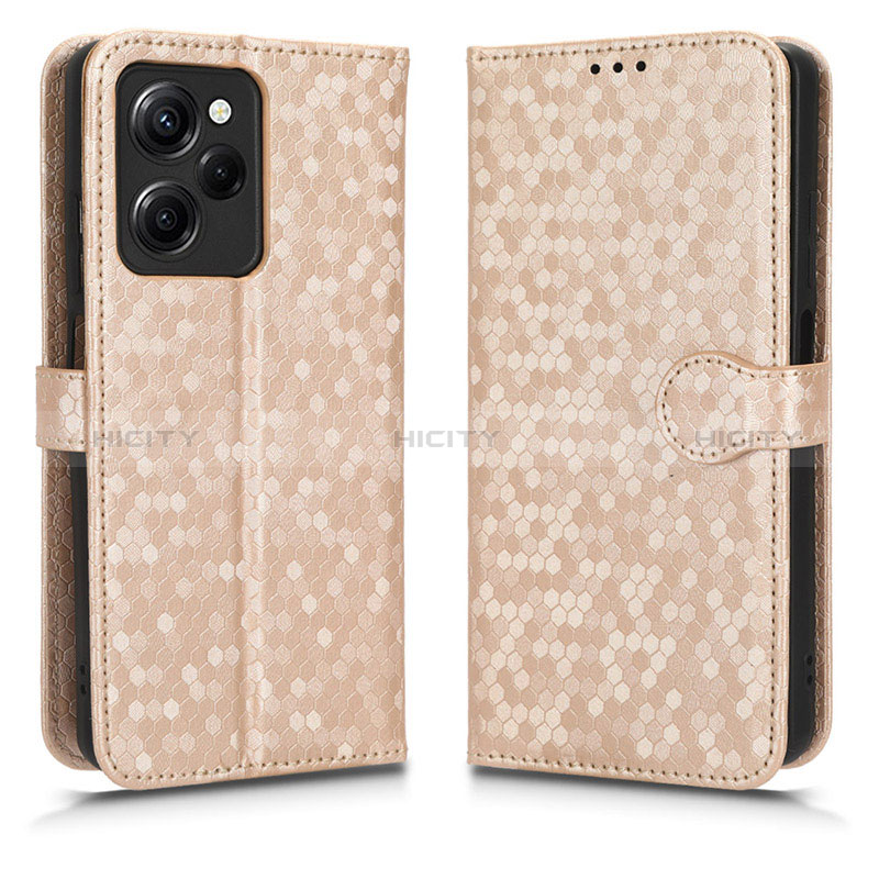 Funda de Cuero Cartera con Soporte Carcasa C01X para Xiaomi Poco X5 Pro 5G Oro