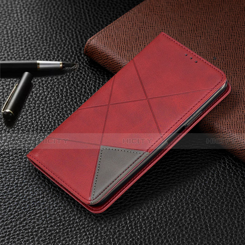 Funda de Cuero Cartera con Soporte Carcasa C02 para Xiaomi Redmi Note 9 Rojo