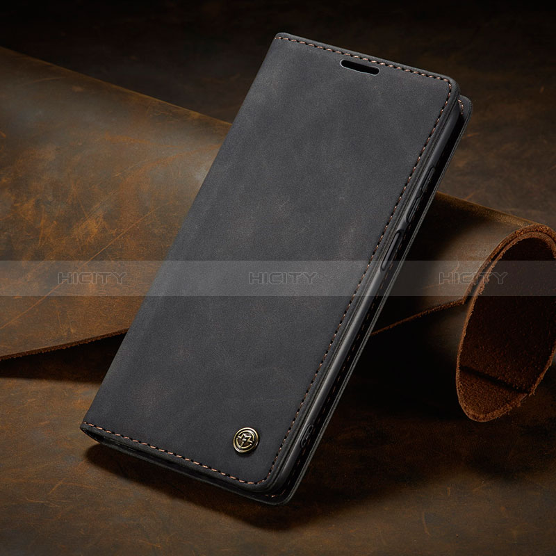Funda de Cuero Cartera con Soporte Carcasa C02S para Xiaomi Redmi Note 9 Pro Negro