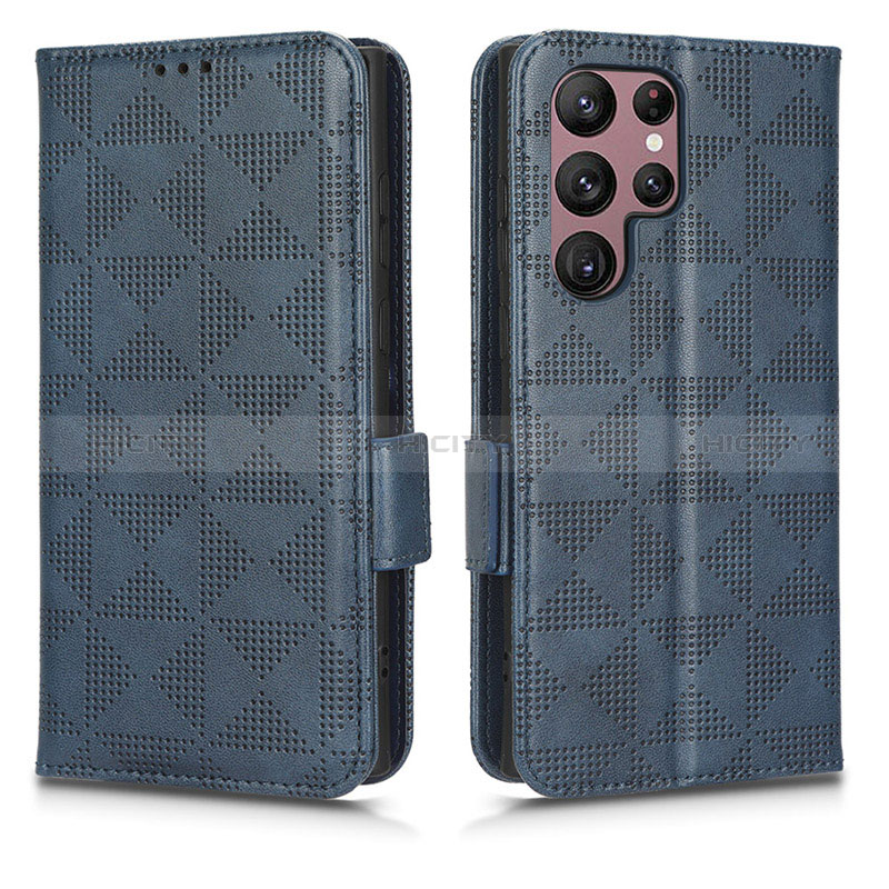 Funda de Cuero Cartera con Soporte Carcasa C02X para Samsung Galaxy S22 Ultra 5G