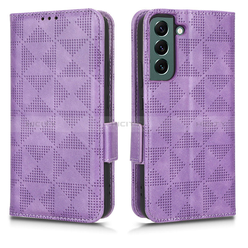 Funda de Cuero Cartera con Soporte Carcasa C02X para Samsung Galaxy S25 Plus 5G Morado