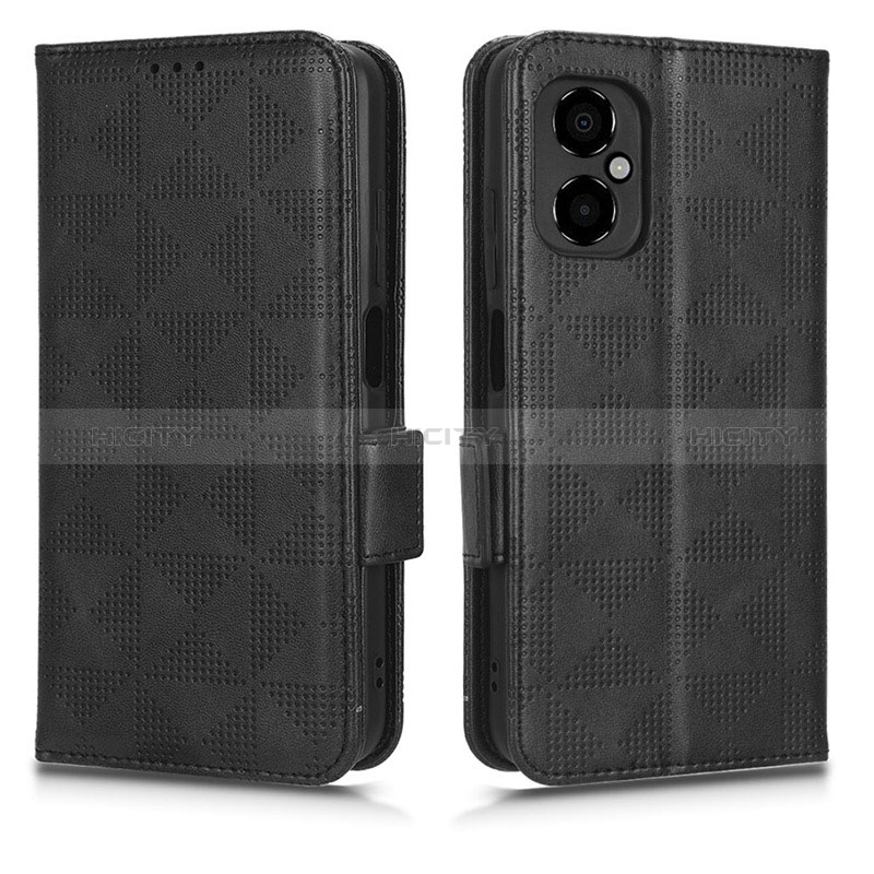 Funda de Cuero Cartera con Soporte Carcasa C02X para Xiaomi Poco M4 5G Negro